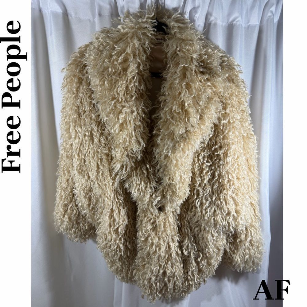 Free People Stargazer Fur Jacket In Ivory New Various Sizes - Picture 6 of 11